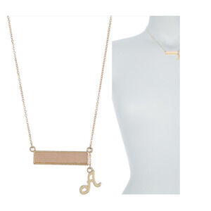 Stephan and Co Druzy Bar & Initial Pendant Necklace